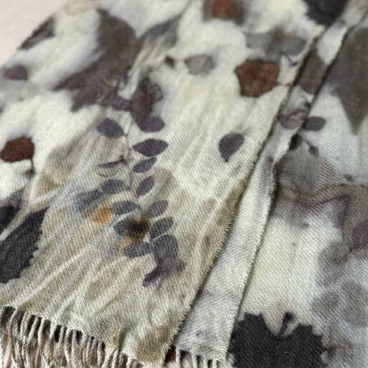 Cashmere Scarf- EcoPrinted