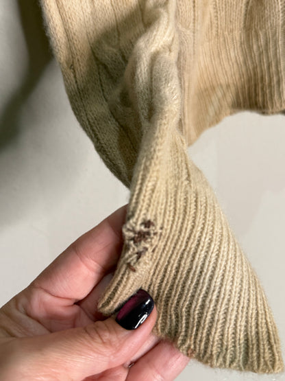 Eco Printed Cable Knit Merino Cashmere Blend- Oversized Small