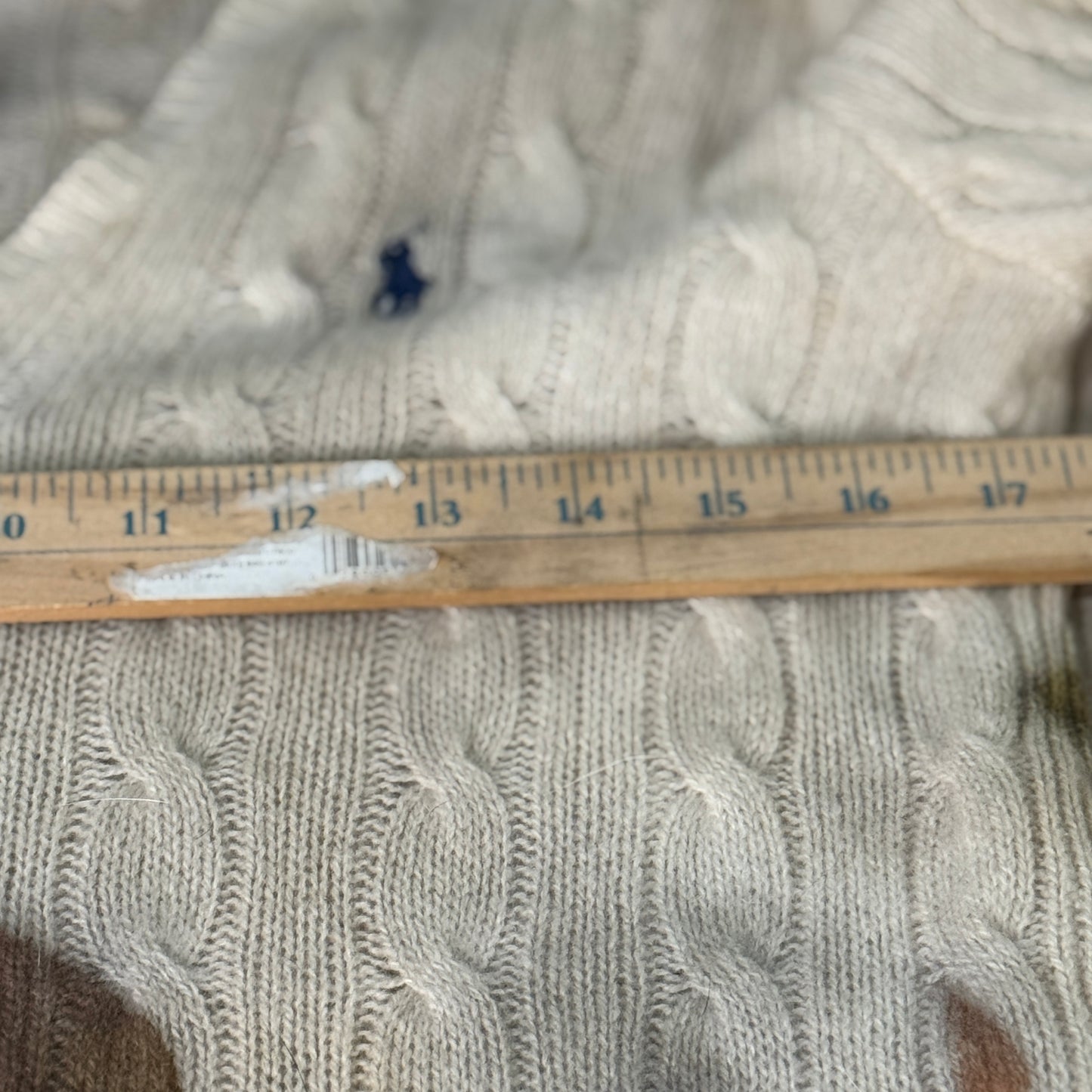 Eco Printed Cable Knit Merino Cashmere Blend- Oversized Small