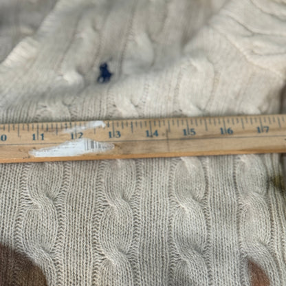 Eco Printed Cable Knit Merino Cashmere Blend- Oversized Small