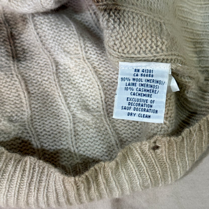 Eco Printed Cable Knit Merino Cashmere Blend- Oversized Small